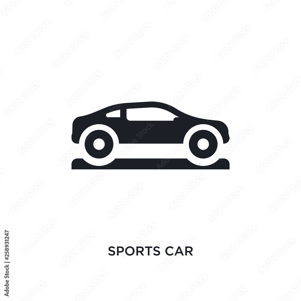 black sports car isolated vector icon. simple element illustration from transport-aytan concept vector icons. sports car editable logo symbol design on white background. can be use for web and black sports car isolated vector icon. simple element illustration from transport-aytan concept vector icons. sports car editable logo symbol design on white background. can be use for web and