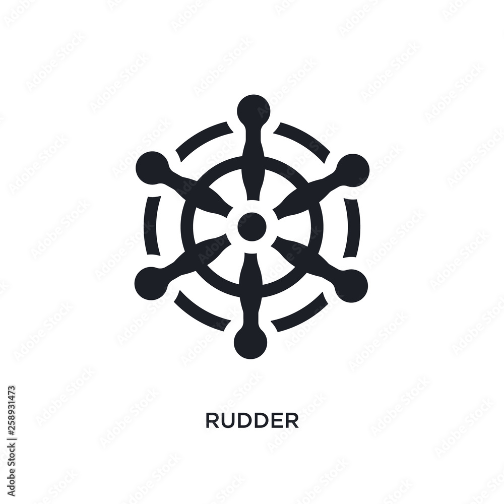 black rudder isolated vector icon. simple element illustration from travel concept vector icons. rudder editable logo symbol design on white background. can be use for web and mobile black rudder isolated vector icon. simple element illustration from travel concept vector icons. rudder editable logo symbol design on white background. can be use for web and mobile