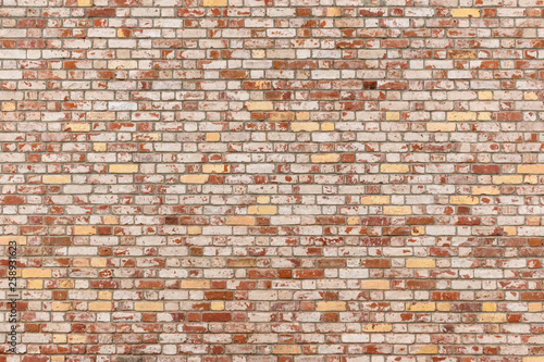 Texture of different colors brick wall as a background or wallpaper