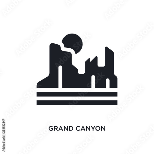 black grand canyon isolated vector icon. simple element illustration from united states concept vector icons. grand canyon editable logo symbol design on white background. can be use for web and