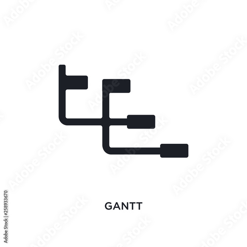 black gantt isolated vector icon. simple element illustration from industry concept vector icons. gantt editable logo symbol design on white background. can be use for web and mobile