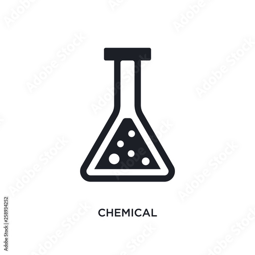 black chemical isolated vector icon. simple element illustration from industry concept vector icons. chemical editable logo symbol design on white background. can be use for web and mobile