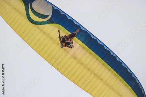 Paragliding in the sky