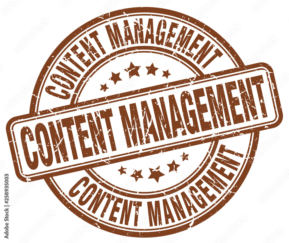 content management brown grunge stamp
