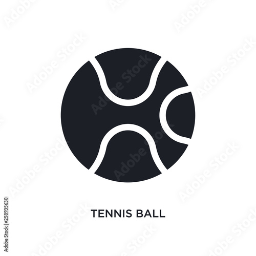 black tennis ball isolated vector icon. simple element illustration from sport concept vector icons. tennis ball editable logo symbol design on white background. can be use for web and mobile