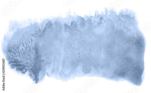 Abstract watercolor background hand-drawn on paper. Volumetric smoke elements. Navy blue color. For design, web, card, text, decoration, surfaces.