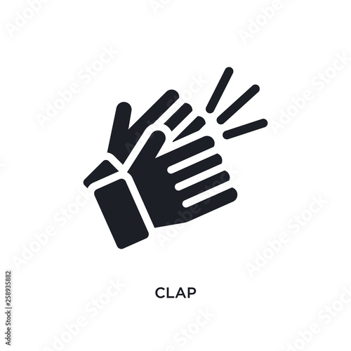 black clap isolated vector icon. simple element illustration from startup stategy and concept vector icons. clap editable logo symbol design on white background. can be use for web and mobile