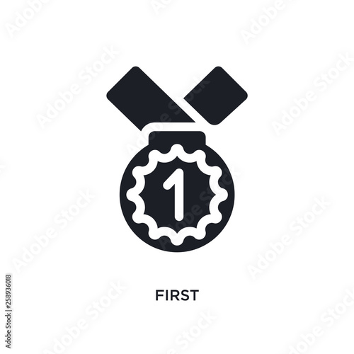 black first isolated vector icon. simple element illustration from startup stategy and concept vector icons. first editable logo symbol design on white background. can be use for web and mobile photo