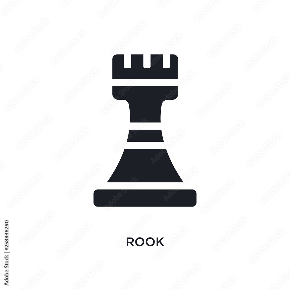 black rook isolated vector icon. simple element illustration from startup stategy and concept vector icons. rook editable logo symbol design on white background. can be use for web and mobile