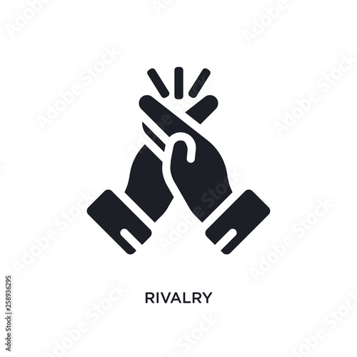 black rivalry isolated vector icon. simple element illustration from startup stategy and concept vector icons. rivalry editable logo symbol design on white background. can be use for web and mobile