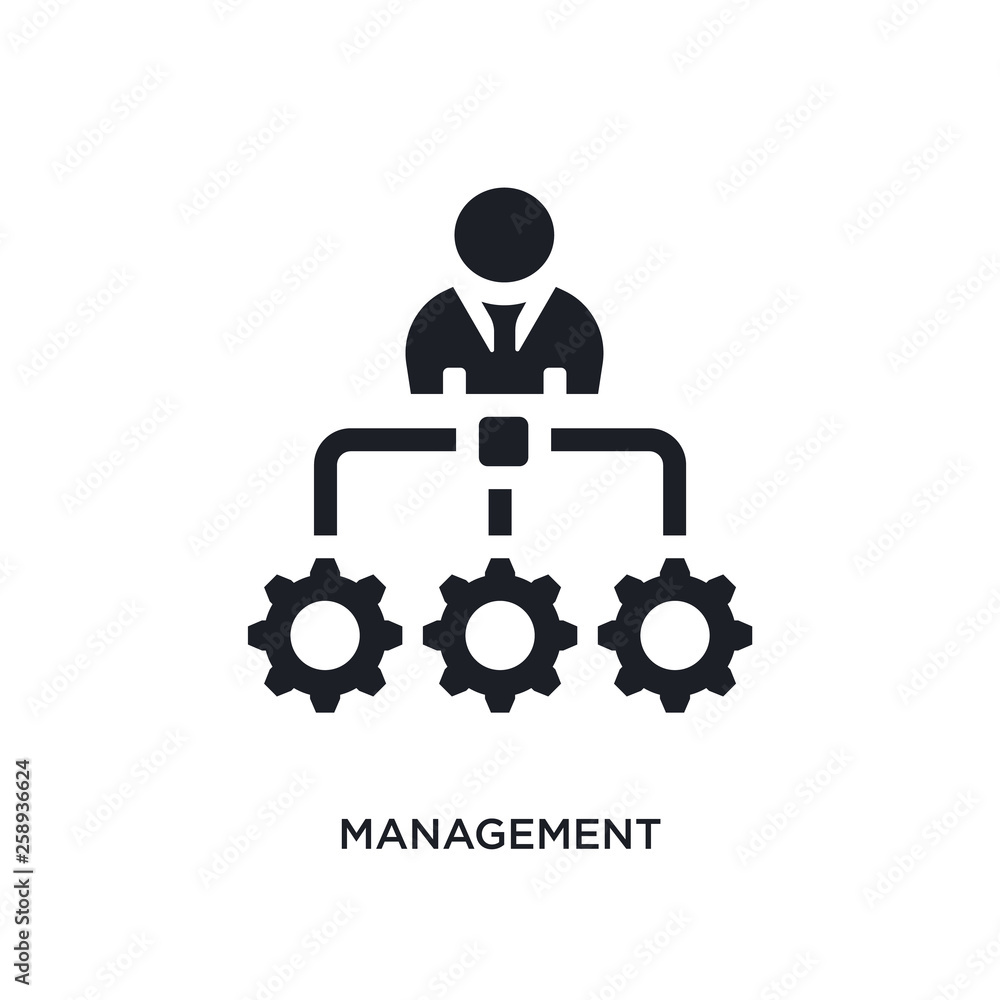 black management isolated vector icon. simple element illustration from startup concept vector icons. management editable logo symbol design on white background. can be use for web and mobile black management isolated vector icon. simple element illustration from startup concept vector icons. management editable logo symbol design on white background. can be use for web and mobile