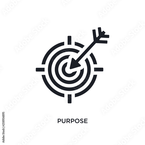 black purpose isolated vector icon. simple element illustration from startup concept vector icons. purpose editable logo symbol design on white background. can be use for web and mobile
