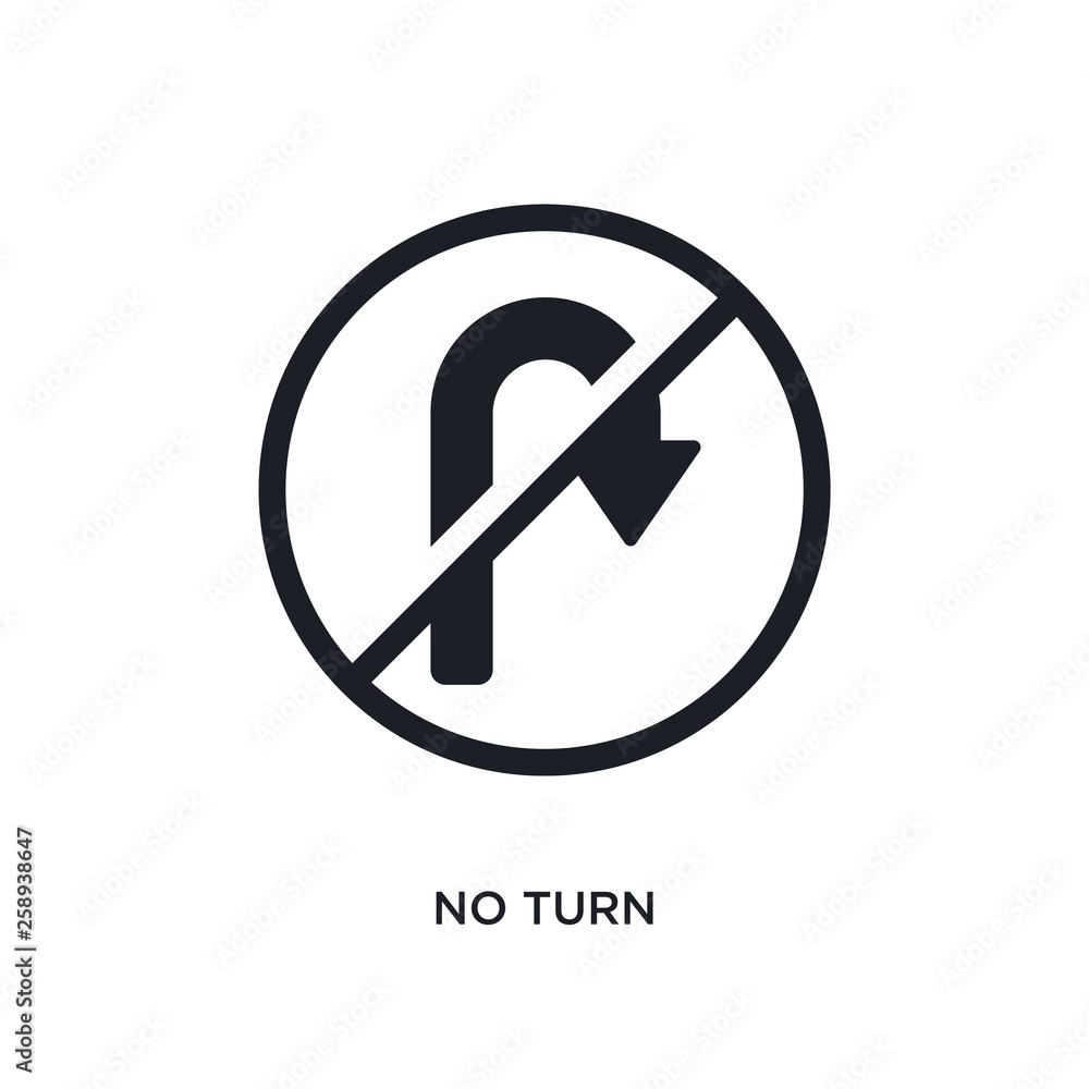 black no turn isolated vector icon. simple element illustration from traffic signs concept vector icons. no turn editable logo symbol design on white background. can be use for web and mobile black no turn isolated vector icon. simple element illustration from traffic signs concept vector icons. no turn editable logo symbol design on white background. can be use for web and mobile
