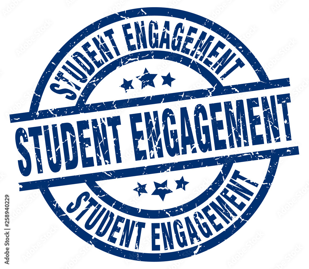 Fototapeta premium student engagement blue round grunge stamp