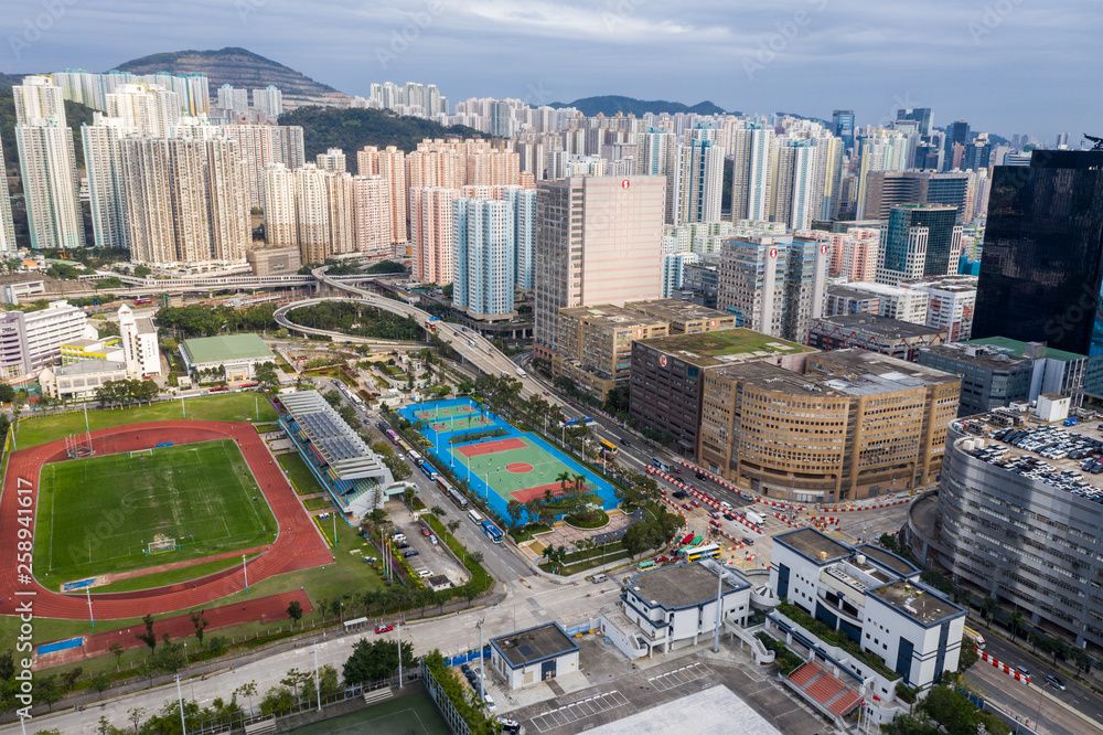 Naklejka premium Hong Kong city