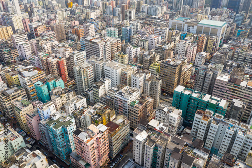 Foto Top view of Hong Kong city