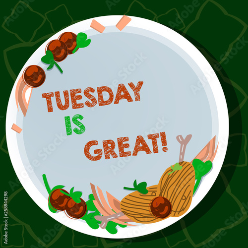 Tableau sur toile Handwriting text writing Tuesday Is Great