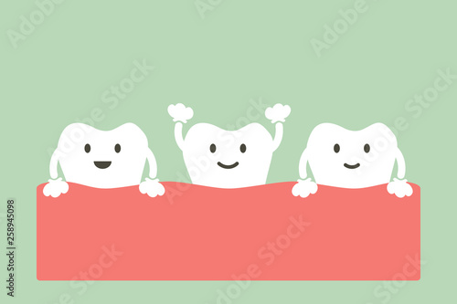 healthy tooth - dental cartoon vector flat style