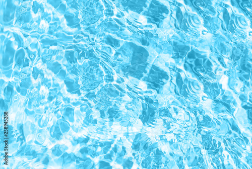 Pool water surface top view. Blue water texture background