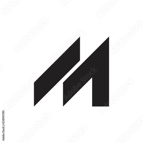letter m stripes arrow geometric simple logo