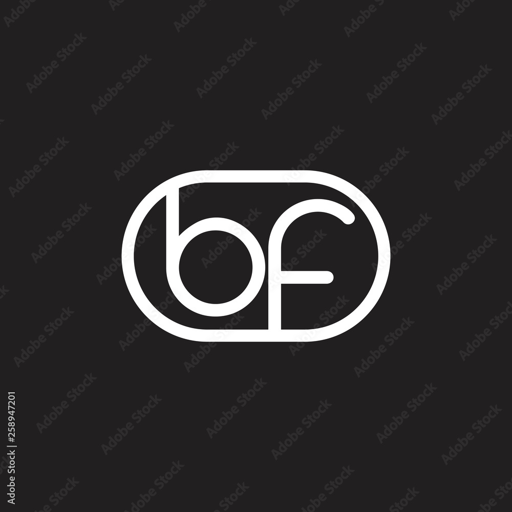 letters bf simple loop geometric line logo vector letters bf simple loop geometric line logo vector