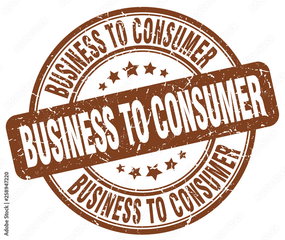 Obraz premium business to consumer brown grunge stamp