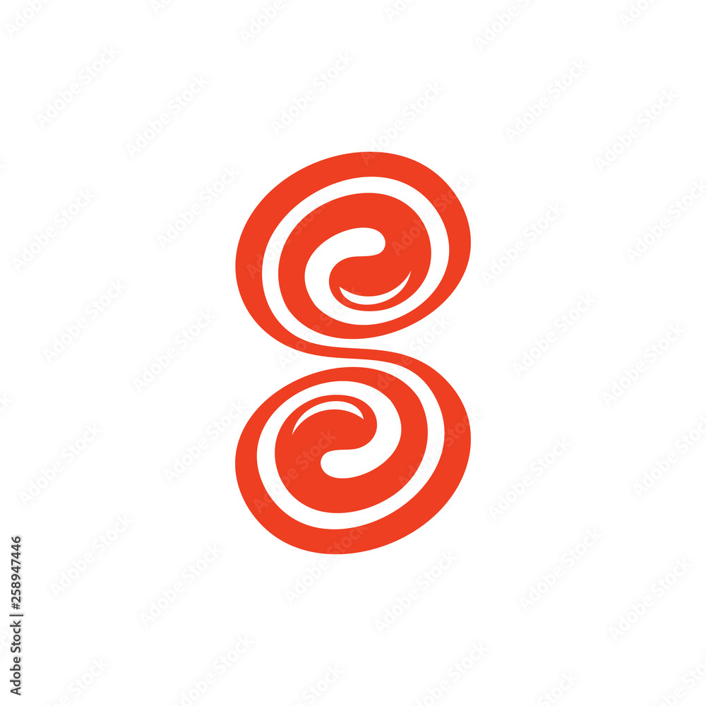 letter s spiral shape cute sweet logo vector letter s spiral shape cute sweet logo vector