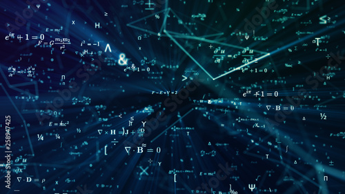 Obraz na plátně Digital seamless mathematical formulas