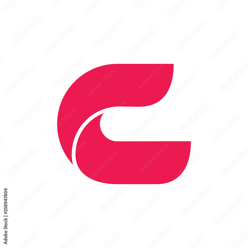 letter c simple curves 3d logo vector letter c simple curves 3d logo vector