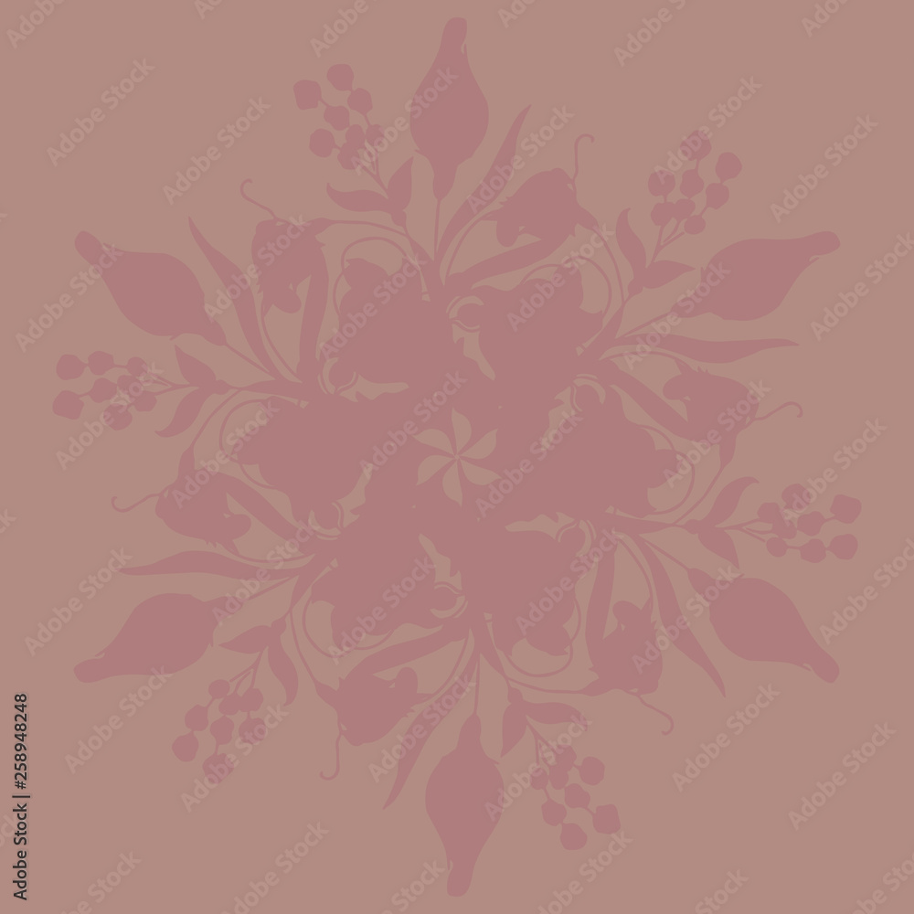 Beautiful pattern. Ornament. The imprint of a flower. Vector illustration.