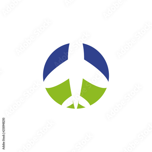Travel logo with plane icon illustraiton