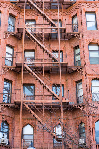 typical brick and stairs in the residential buildings in Boston