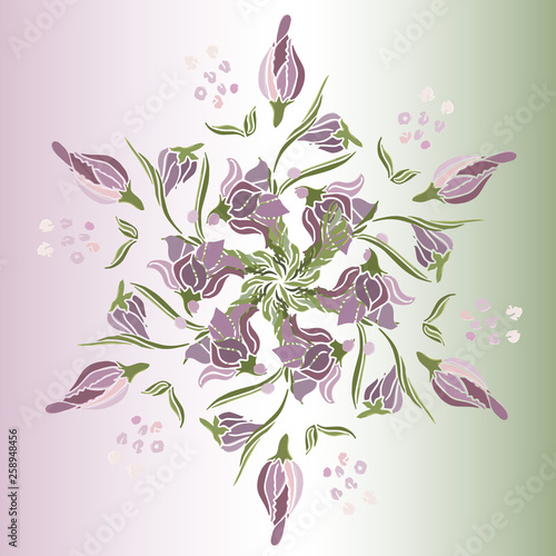 Circular ornament. Beautiful flower. Vector illustration