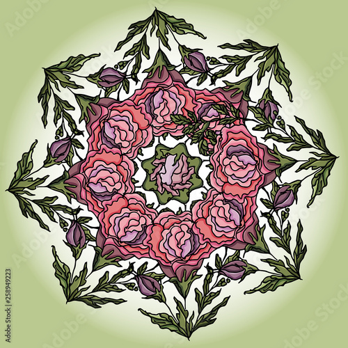 Colorful pattern.Ornament. Mandala flower. Round pattern. Flowers. Mandala. T-shirt print.Vector illustration.