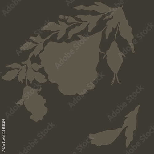 Beautiful the imprint of a flower. Circular ornament. Vector illustration.