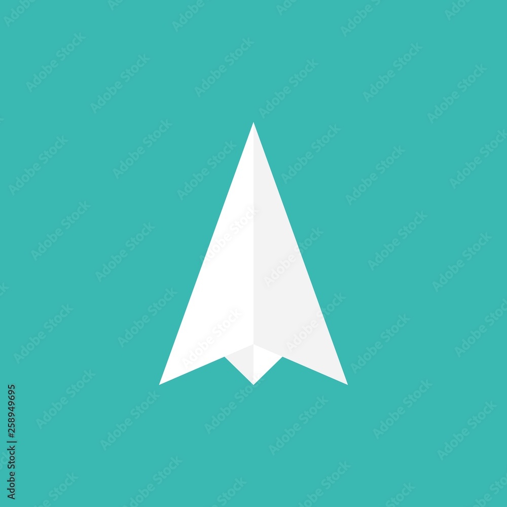 Paper plane icon. Flat origami airplane isolated on blue background. Vector illustration. Paper plane icon. Flat origami airplane isolated on blue background. Vector illustration.