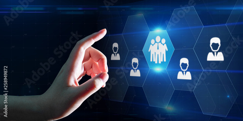 Tableau sur toile Human Resources HR management Recruitment Employment Headhunting Concept