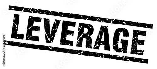 square grunge black leverage stamp
