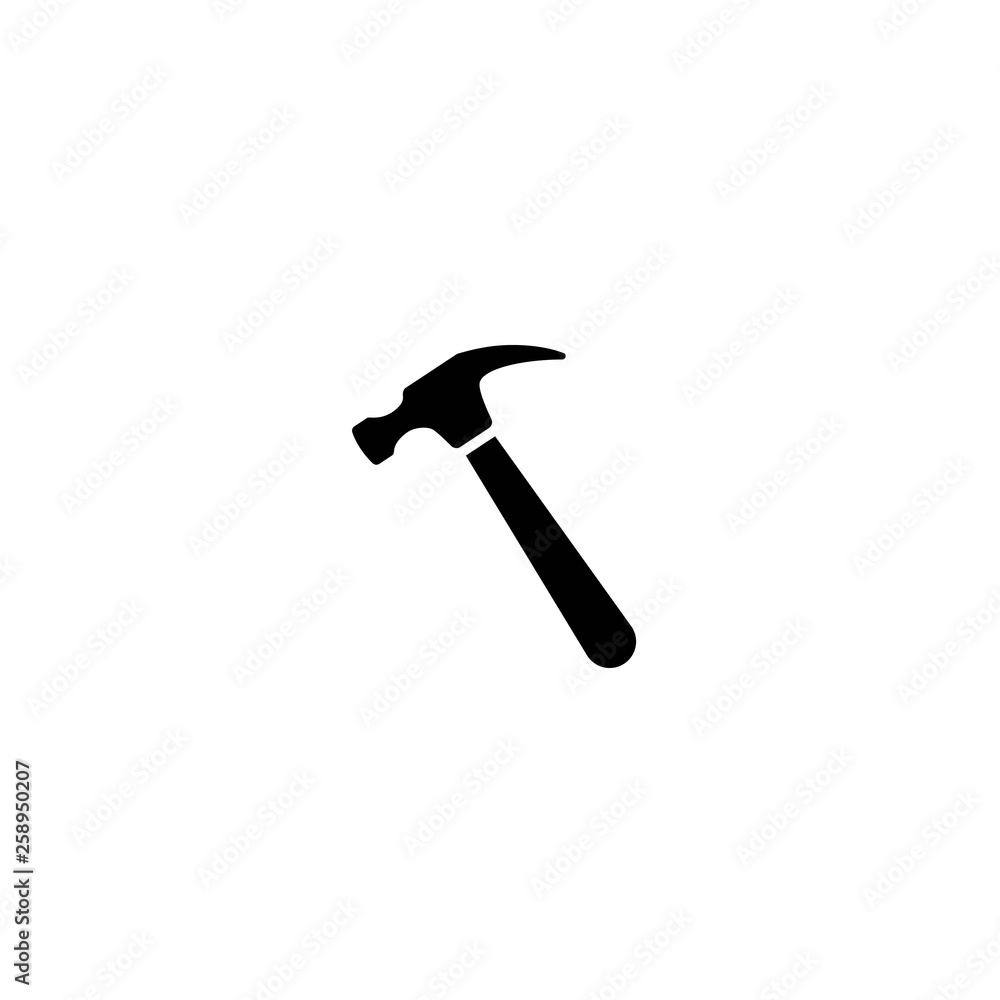Black carpenter hammer. Handyman, locksmith, joiner claw hammer tool for repair and maintenance. Black carpenter hammer. Handyman, locksmith, joiner claw hammer tool for repair and maintenance.