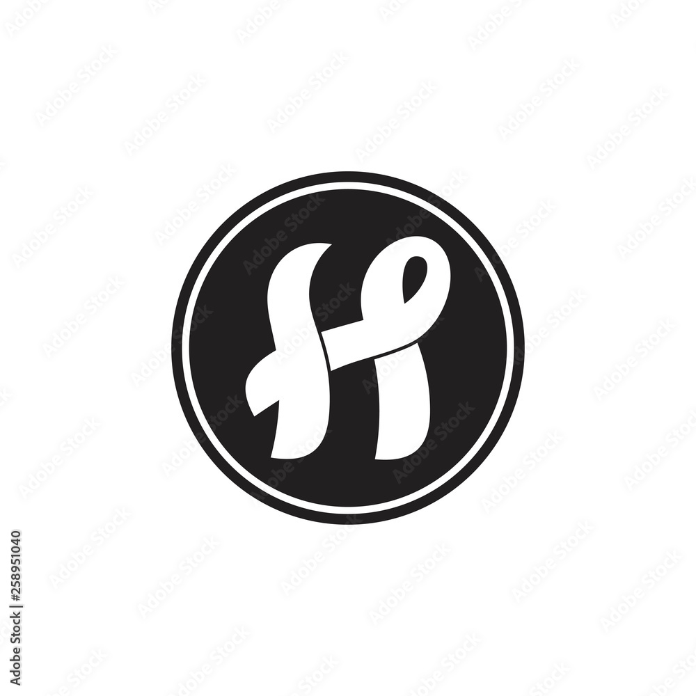 Obraz premium abstract letters h linked curves design logo