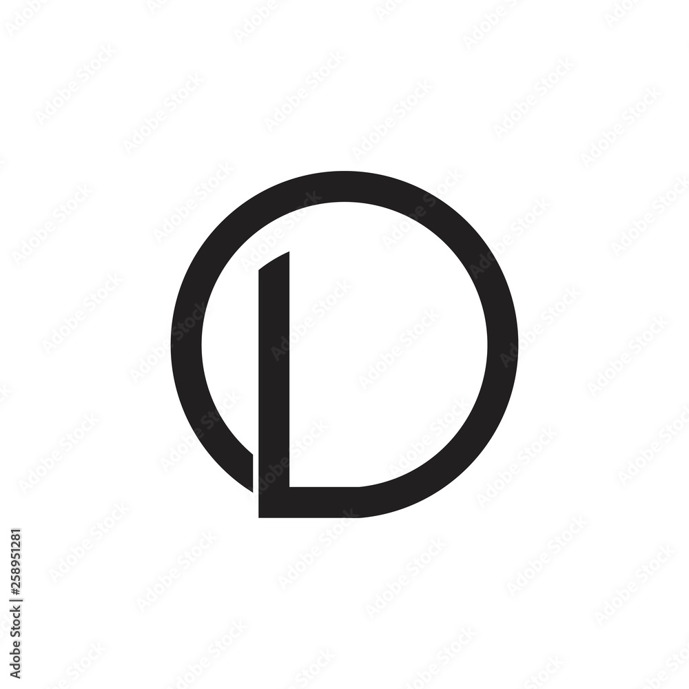 letters ld simple circle geometric logo vector letters ld simple circle geometric logo vector