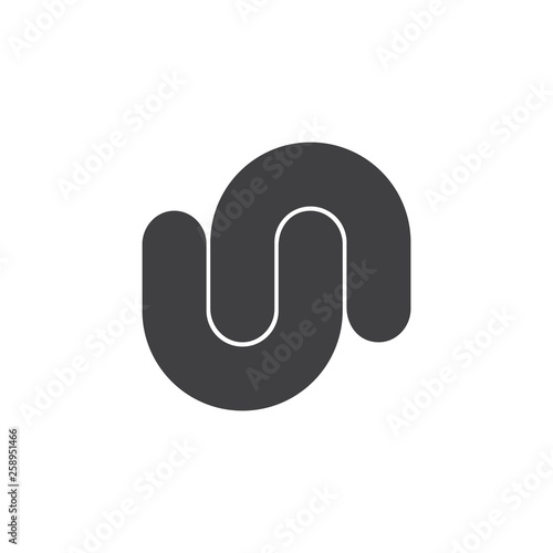 abstract letters un linked curves geometric logo