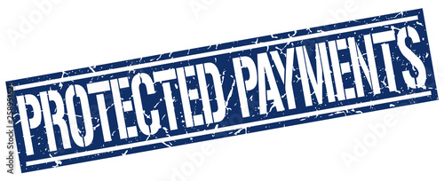 protected payments square grunge stamp