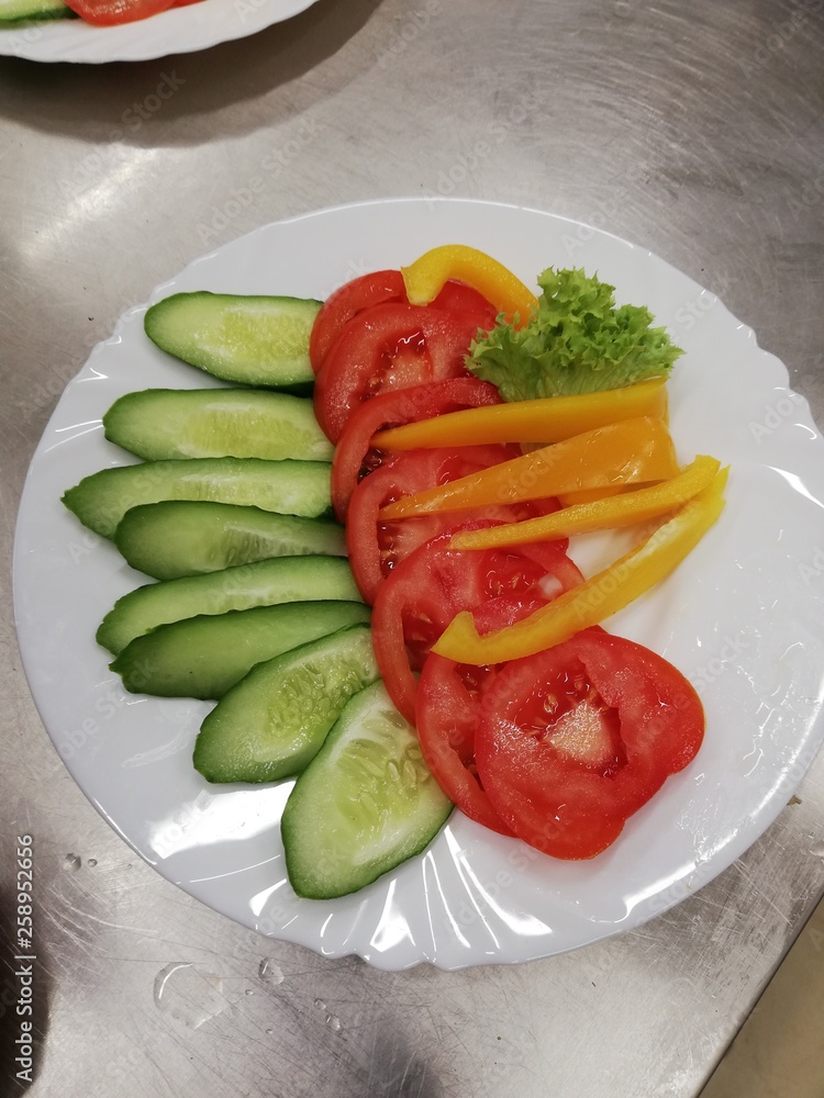 Vegetable slices for a healthy breakfast Vegetable slices for a healthy breakfast