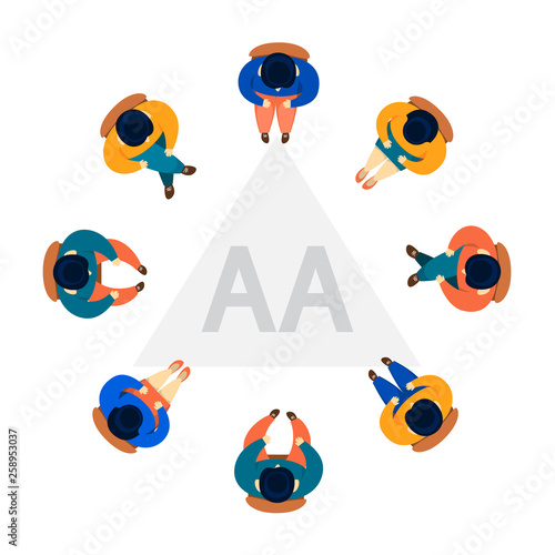 Group therapy concept. AA anonymous alcoholic meeting