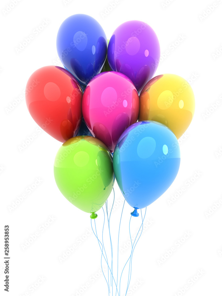 Colored balloon, isolated background