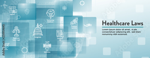 Health Laws and Legal icon set depicting various aspects of the legal system