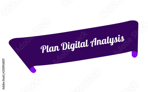 Ribbon with text Plan Digital Analysis.