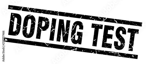 square grunge black doping test stamp