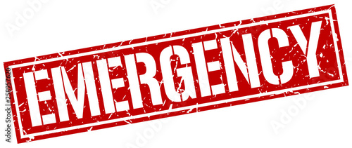 emergency square grunge stamp